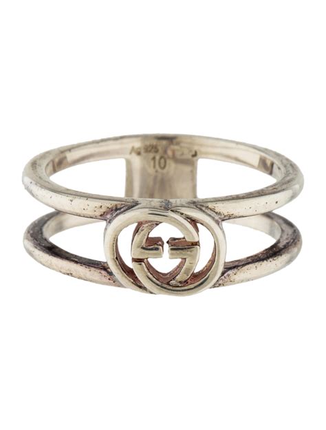 interlocking g thin open band ring gucci|Gucci interlocking g silver ring.